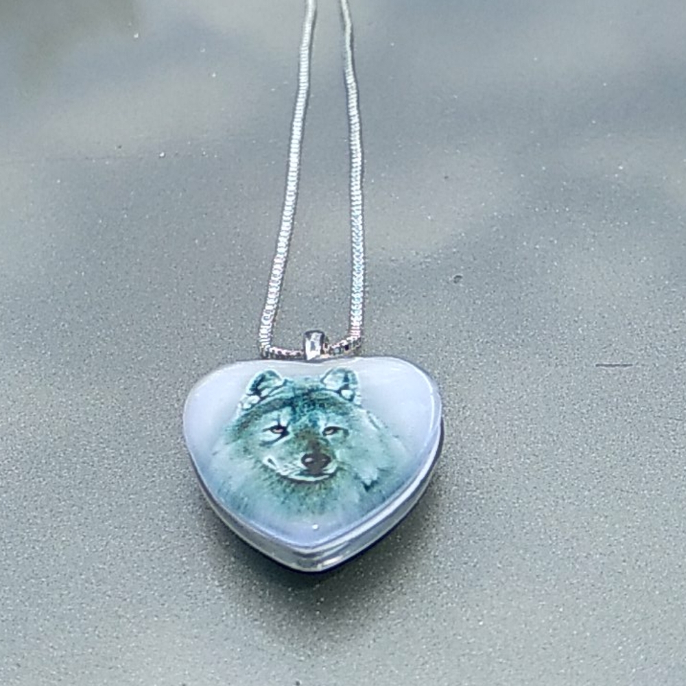 White wolf necklace